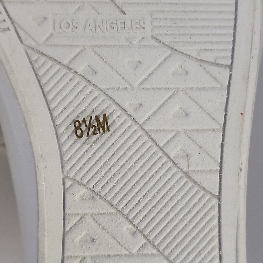 GBG Los Angeles White Sneakers with Pink Heel and Charm Accents - Picture 6 of 7